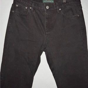 NWOT LRL Ralph Lauren Jeans Sz 8 32Wx28.5L Classic Straight Leg Black 1% Stretch